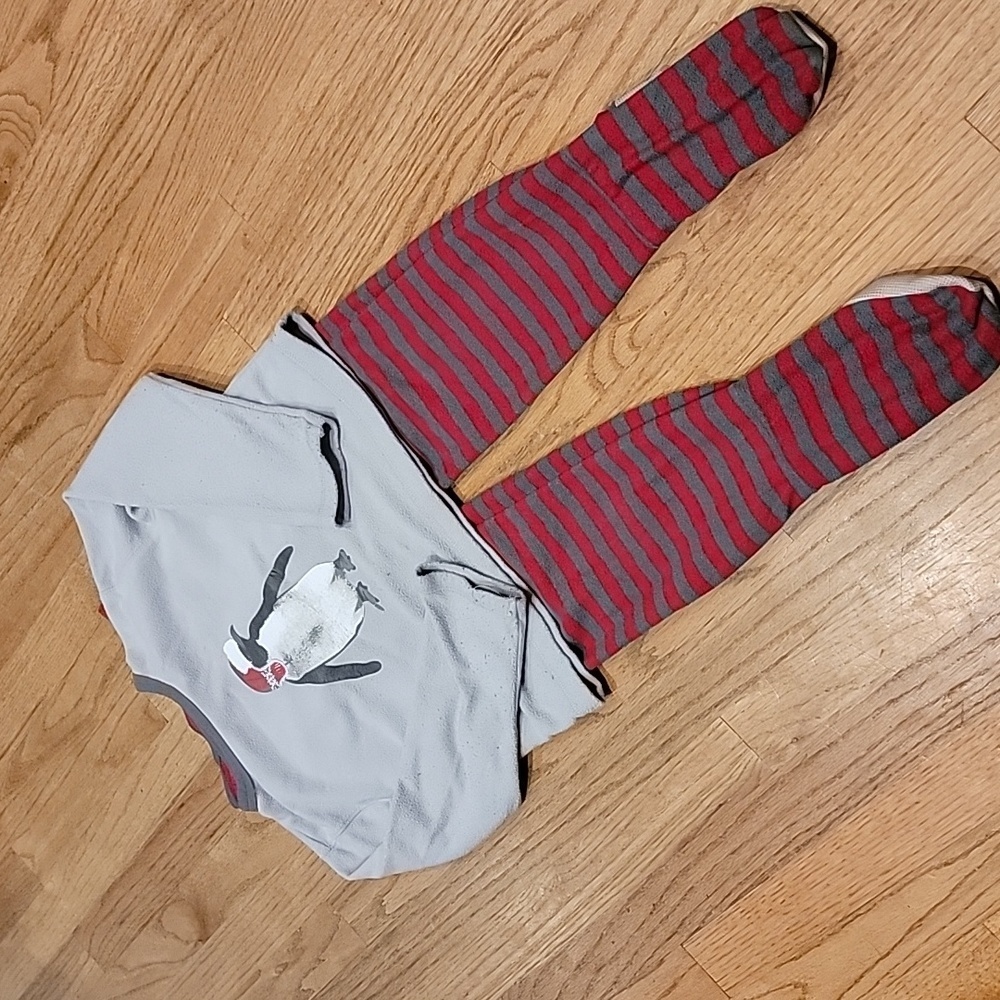 Lands' End 2 piece Fleece Footed Pajamas